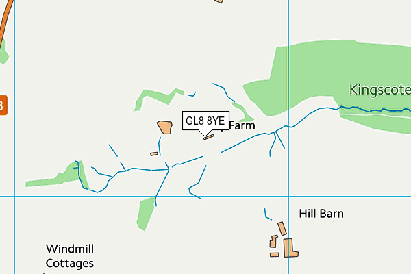 GL8 8YE map - OS VectorMap District (Ordnance Survey) GL8 8YE map - OS VectorMap District (Ordnance Survey)