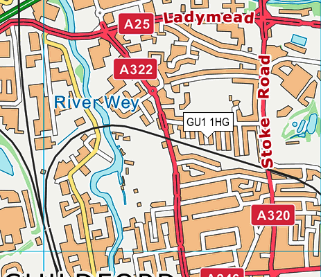 GU1 1HG map - OS VectorMap District (Ordnance Survey) GU1 1HG map - OS VectorMap District (Ordnance Survey)