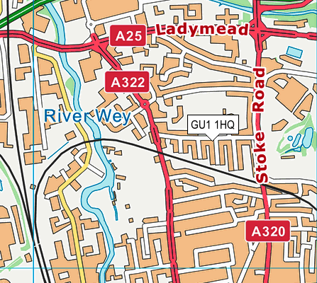GU1 1HQ map - OS VectorMap District (Ordnance Survey) GU1 1HQ map - OS VectorMap District (Ordnance Survey)