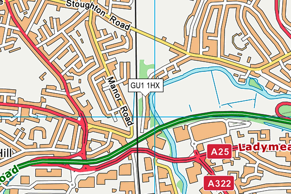 GU1 1HX map - OS VectorMap District (Ordnance Survey) GU1 1HX map - OS VectorMap District (Ordnance Survey)