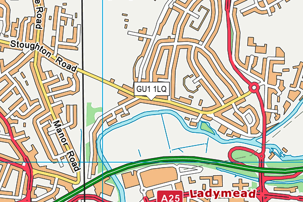 GU1 1LQ map - OS VectorMap District (Ordnance Survey) GU1 1LQ map - OS VectorMap District (Ordnance Survey)