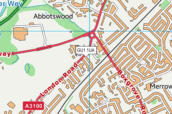 GU1 1UA map - OS VectorMap District (Ordnance Survey) GU1 1UA map - OS VectorMap District (Ordnance Survey)