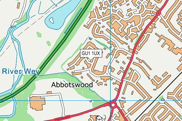 GU1 1UX map - OS VectorMap District (Ordnance Survey)