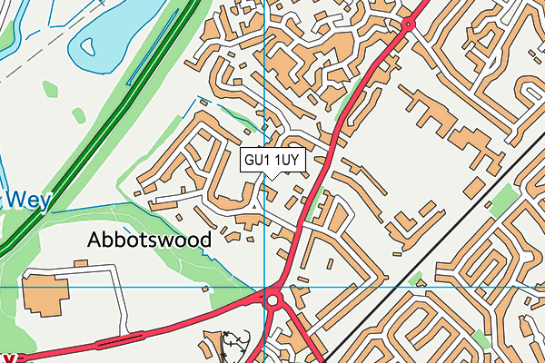 GU1 1UY map - OS VectorMap District (Ordnance Survey) GU1 1UY map - OS VectorMap District (Ordnance Survey)