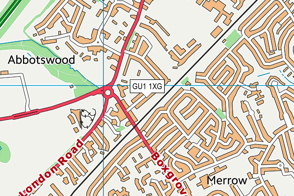 GU1 1XG map - OS VectorMap District (Ordnance Survey) GU1 1XG map - OS VectorMap District (Ordnance Survey)