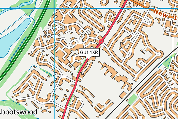 GU1 1XR map - OS VectorMap District (Ordnance Survey) GU1 1XR map - OS VectorMap District (Ordnance Survey)