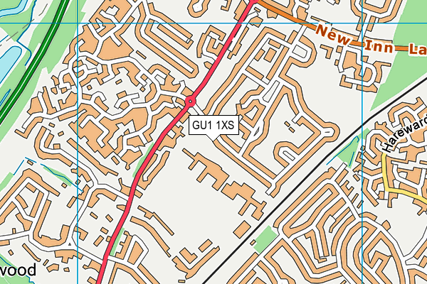 GU1 1XS map - OS VectorMap District (Ordnance Survey) GU1 1XS map - OS VectorMap District (Ordnance Survey)