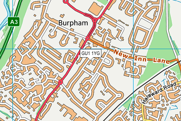 GU1 1YG map - OS VectorMap District (Ordnance Survey) GU1 1YG map - OS VectorMap District (Ordnance Survey)
