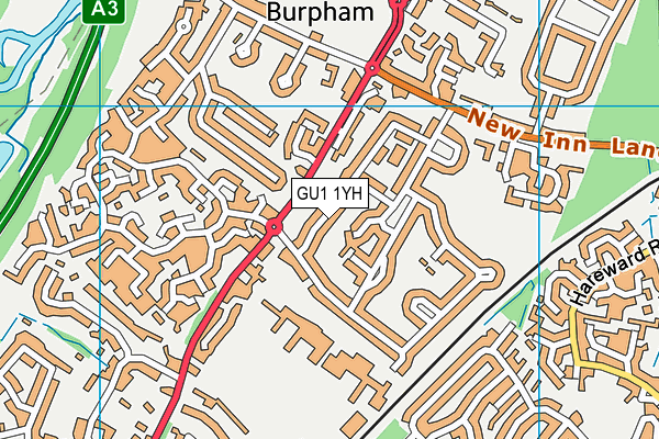 GU1 1YH map - OS VectorMap District (Ordnance Survey) GU1 1YH map - OS VectorMap District (Ordnance Survey)