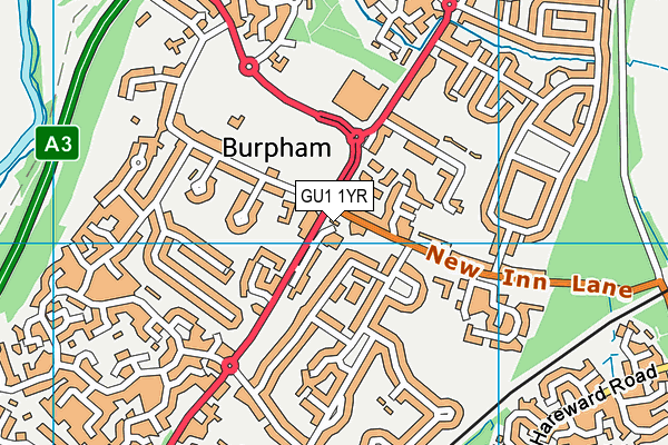 GU1 1YR map - OS VectorMap District (Ordnance Survey)