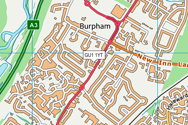 GU1 1YT map - OS VectorMap District (Ordnance Survey)