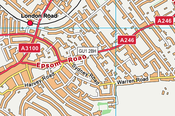 GU1 2BH map - OS VectorMap District (Ordnance Survey) GU1 2BH map - OS VectorMap District (Ordnance Survey)