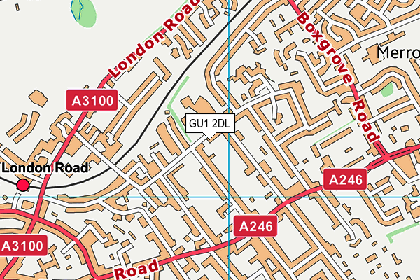 GU1 2DL map - OS VectorMap District (Ordnance Survey) GU1 2DL map - OS VectorMap District (Ordnance Survey)
