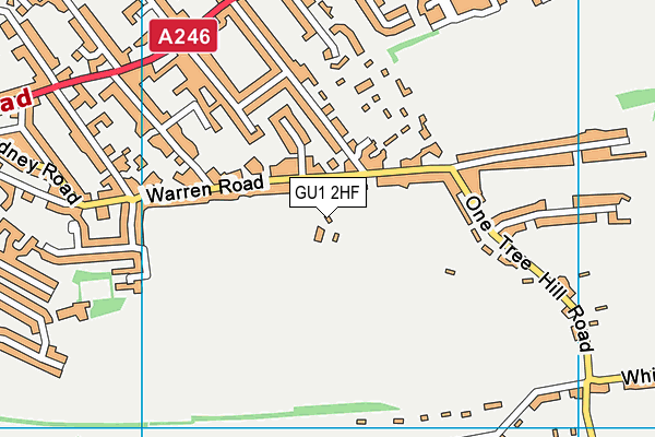 GU1 2HF map - OS VectorMap District (Ordnance Survey) GU1 2HF map - OS VectorMap District (Ordnance Survey)