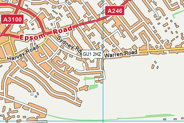 GU1 2HZ map - OS VectorMap District (Ordnance Survey) GU1 2HZ map - OS VectorMap District (Ordnance Survey)