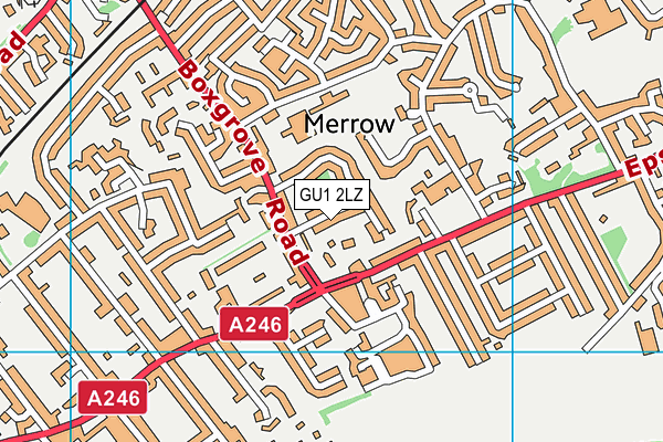 GU1 2LZ map - OS VectorMap District (Ordnance Survey) GU1 2LZ map - OS VectorMap District (Ordnance Survey)