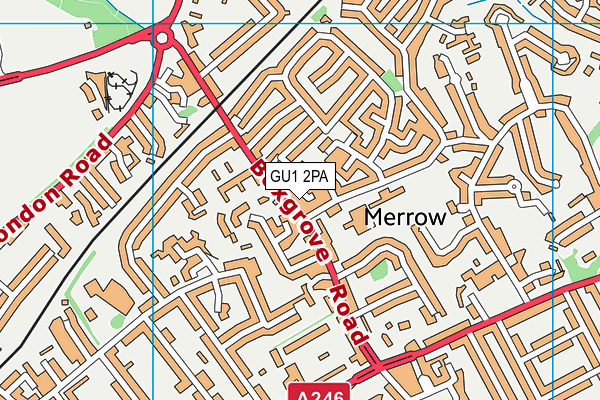 GU1 2PA map - OS VectorMap District (Ordnance Survey) GU1 2PA map - OS VectorMap District (Ordnance Survey)