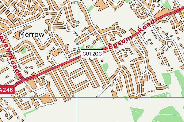 GU1 2QG map - OS VectorMap District (Ordnance Survey) GU1 2QG map - OS VectorMap District (Ordnance Survey)