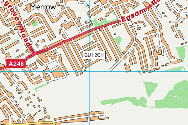 GU1 2QH map - OS VectorMap District (Ordnance Survey) GU1 2QH map - OS VectorMap District (Ordnance Survey)