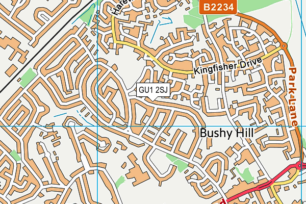 GU1 2SJ map - OS VectorMap District (Ordnance Survey) GU1 2SJ map - OS VectorMap District (Ordnance Survey)