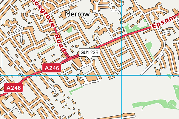 GU1 2SR map - OS VectorMap District (Ordnance Survey) GU1 2SR map - OS VectorMap District (Ordnance Survey)
