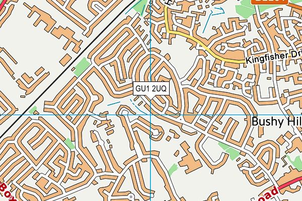GU1 2UQ map - OS VectorMap District (Ordnance Survey) GU1 2UQ map - OS VectorMap District (Ordnance Survey)