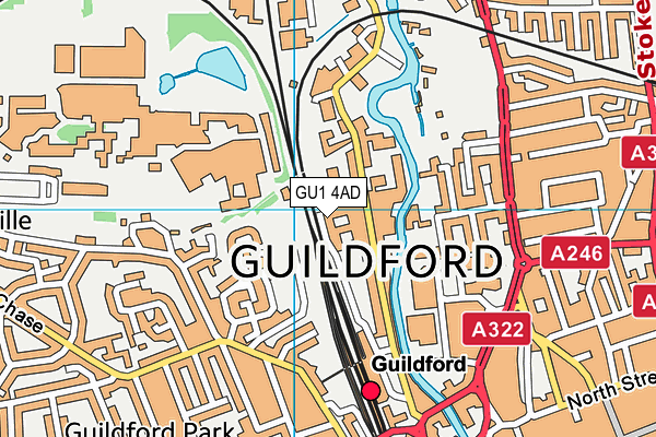 GU1 4AD map - OS VectorMap District (Ordnance Survey) GU1 4AD map - OS VectorMap District (Ordnance Survey)