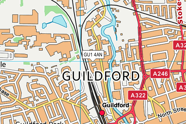 GU1 4AN map - OS VectorMap District (Ordnance Survey) GU1 4AN map - OS VectorMap District (Ordnance Survey)