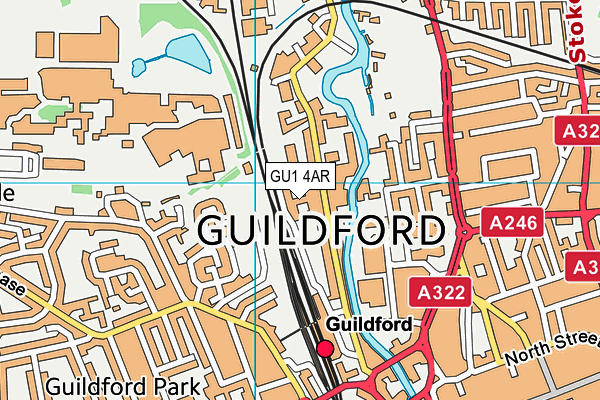 GU1 4AR map - OS VectorMap District (Ordnance Survey) GU1 4AR map - OS VectorMap District (Ordnance Survey)