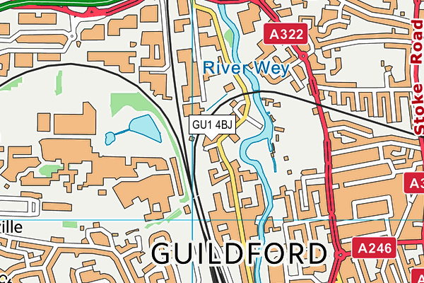 GU1 4BJ map - OS VectorMap District (Ordnance Survey) GU1 4BJ map - OS VectorMap District (Ordnance Survey)