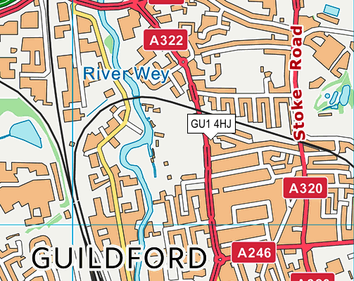 GU1 4HJ map - OS VectorMap District (Ordnance Survey) GU1 4HJ map - OS VectorMap District (Ordnance Survey)