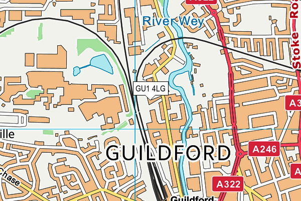 GU1 4LG map - OS VectorMap District (Ordnance Survey) GU1 4LG map - OS VectorMap District (Ordnance Survey)