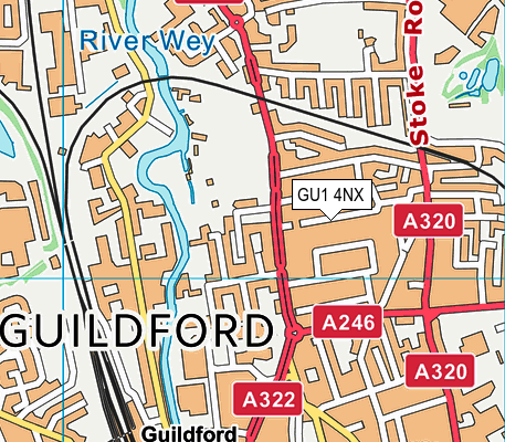 GU1 4NX map - OS VectorMap District (Ordnance Survey) GU1 4NX map - OS VectorMap District (Ordnance Survey)