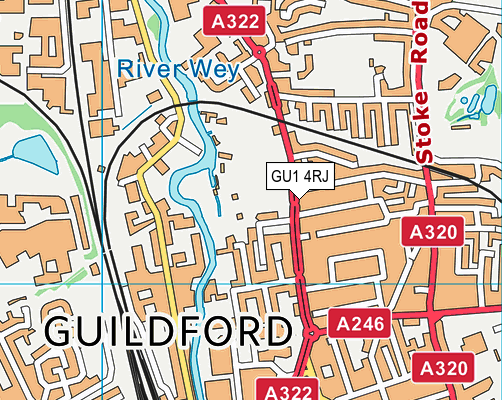 GU1 4RJ map - OS VectorMap District (Ordnance Survey) GU1 4RJ map - OS VectorMap District (Ordnance Survey)