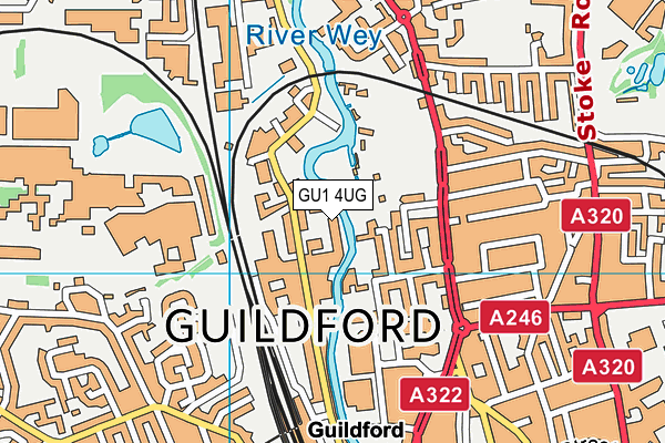 GU1 4UG map - OS VectorMap District (Ordnance Survey) GU1 4UG map - OS VectorMap District (Ordnance Survey)
