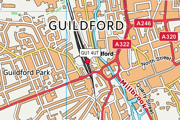 GU1 4UT map - OS VectorMap District (Ordnance Survey) GU1 4UT map - OS VectorMap District (Ordnance Survey)