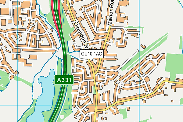 GU10 1AG map - OS VectorMap District (Ordnance Survey) GU10 1AG map - OS VectorMap District (Ordnance Survey)