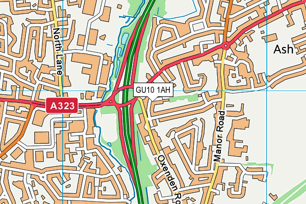 GU10 1AH map - OS VectorMap District (Ordnance Survey) GU10 1AH map - OS VectorMap District (Ordnance Survey)