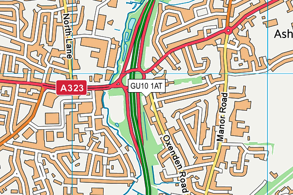 GU10 1AT map - OS VectorMap District (Ordnance Survey)
