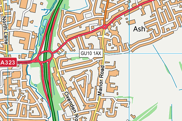 GU10 1AX map - OS VectorMap District (Ordnance Survey) GU10 1AX map - OS VectorMap District (Ordnance Survey)