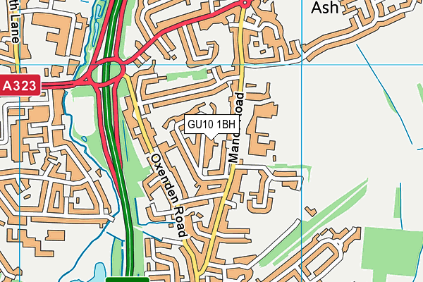 GU10 1BH map - OS VectorMap District (Ordnance Survey) GU10 1BH map - OS VectorMap District (Ordnance Survey)