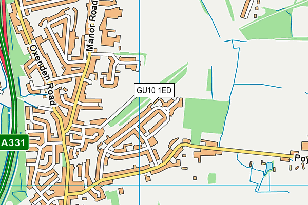 GU10 1ED map - OS VectorMap District (Ordnance Survey) GU10 1ED map - OS VectorMap District (Ordnance Survey)