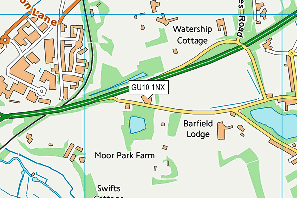 GU10 1NX map - OS VectorMap District (Ordnance Survey) GU10 1NX map - OS VectorMap District (Ordnance Survey)
