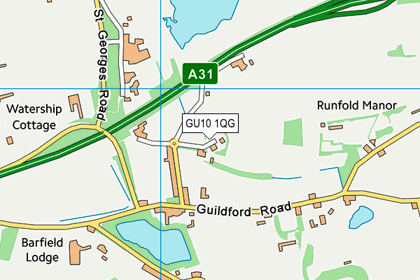 GU10 1QG map - OS VectorMap District (Ordnance Survey) GU10 1QG map - OS VectorMap District (Ordnance Survey)