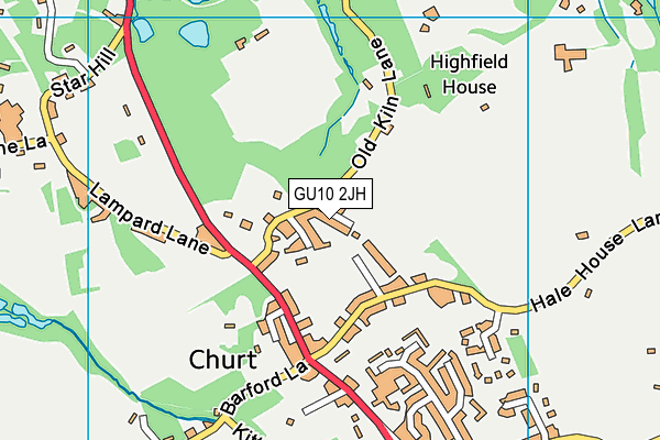 GU10 2JH map - OS VectorMap District (Ordnance Survey) GU10 2JH map - OS VectorMap District (Ordnance Survey)