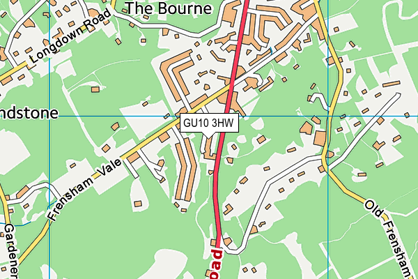 GU10 3HW map - OS VectorMap District (Ordnance Survey) GU10 3HW map - OS VectorMap District (Ordnance Survey)