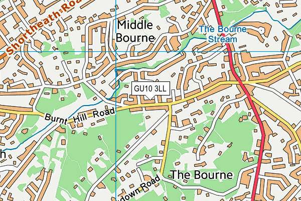 GU10 3LL map - OS VectorMap District (Ordnance Survey) GU10 3LL map - OS VectorMap District (Ordnance Survey)