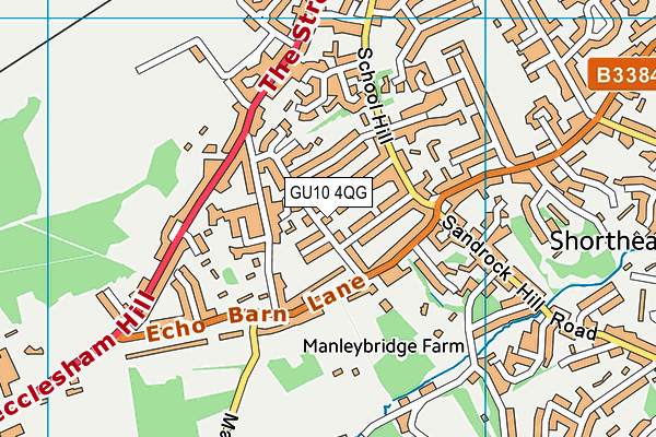 GU10 4QG map - OS VectorMap District (Ordnance Survey) GU10 4QG map - OS VectorMap District (Ordnance Survey)