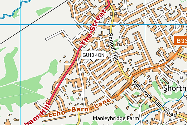 GU10 4QN map - OS VectorMap District (Ordnance Survey) GU10 4QN map - OS VectorMap District (Ordnance Survey)