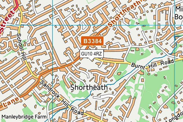 GU10 4RZ map - OS VectorMap District (Ordnance Survey) GU10 4RZ map - OS VectorMap District (Ordnance Survey)